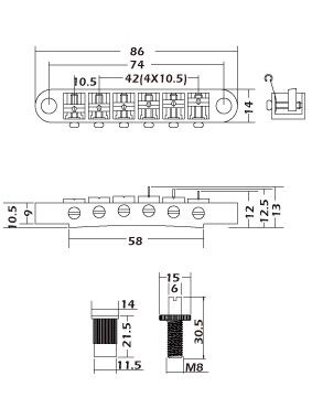 Mings TM003 Tune O Matic Gitar Köprüsü - 2