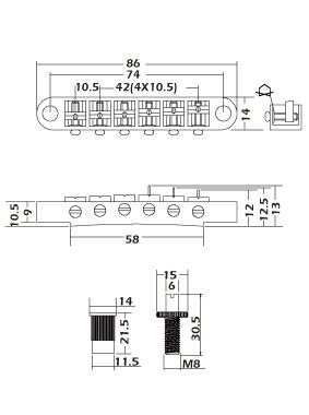 Mings TM004 Tune O Matic Gitar Köprüsü - 2