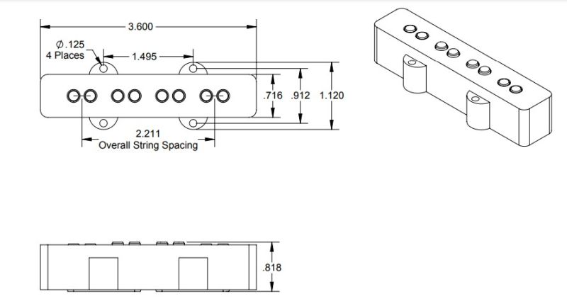 Seymour Duncan Apollo Jazz Bass 4 Telli Neck Manyetik - 3