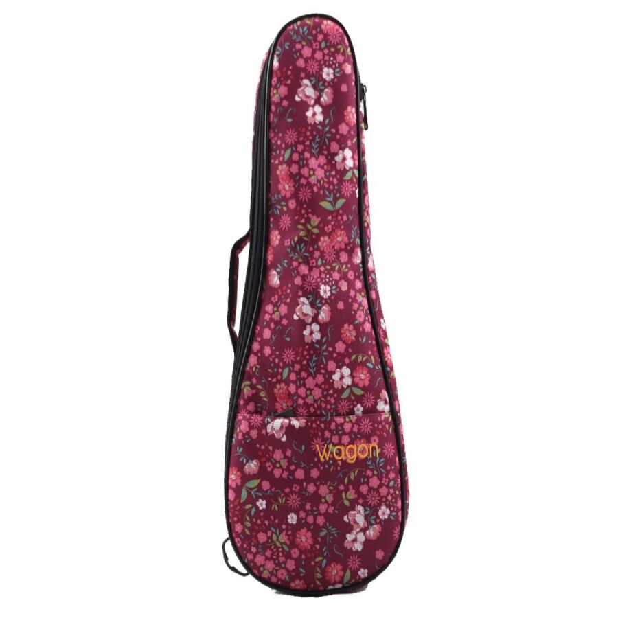 Wagon Tenor Çiçekli Hippi Kalın Ukulele Taşıma Çantası-Gigbag - 1