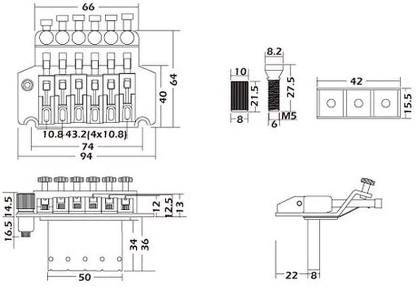 Wilkinson WODL1 Floyd Rose Tremolo Chrome Set - 3